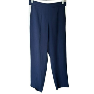 Aritzia Babaton Conan Navy Blue White Stripe Cropped Dress Pants Womens 4 *flaw*